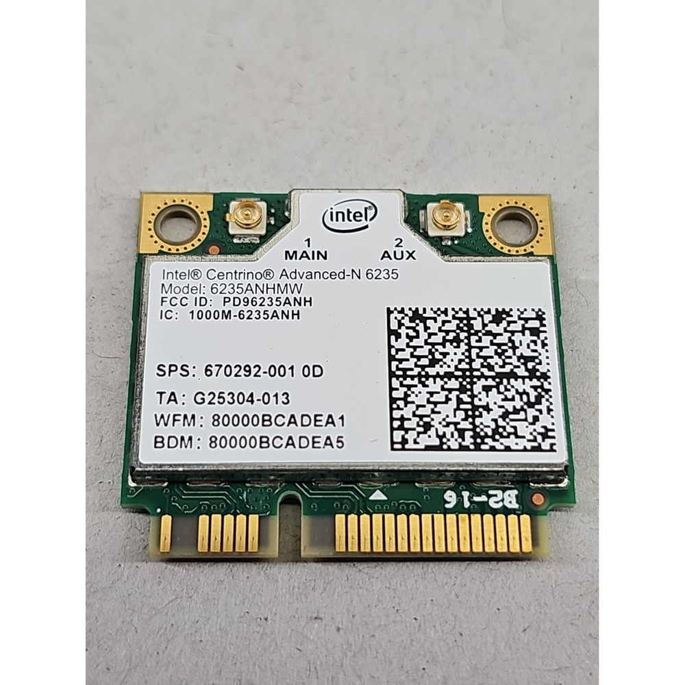 HP 6235ANHMW 802.11n 2x2 BT 0D WiFi New 670292-001 Warranty